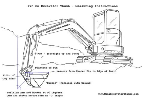 mini excavator pin on thumb|excavator pin chart.